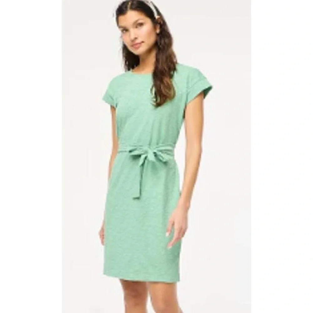 J Crew Short Sleeve Tie Waist Tee Shirt Dress - Picture 2 of 11